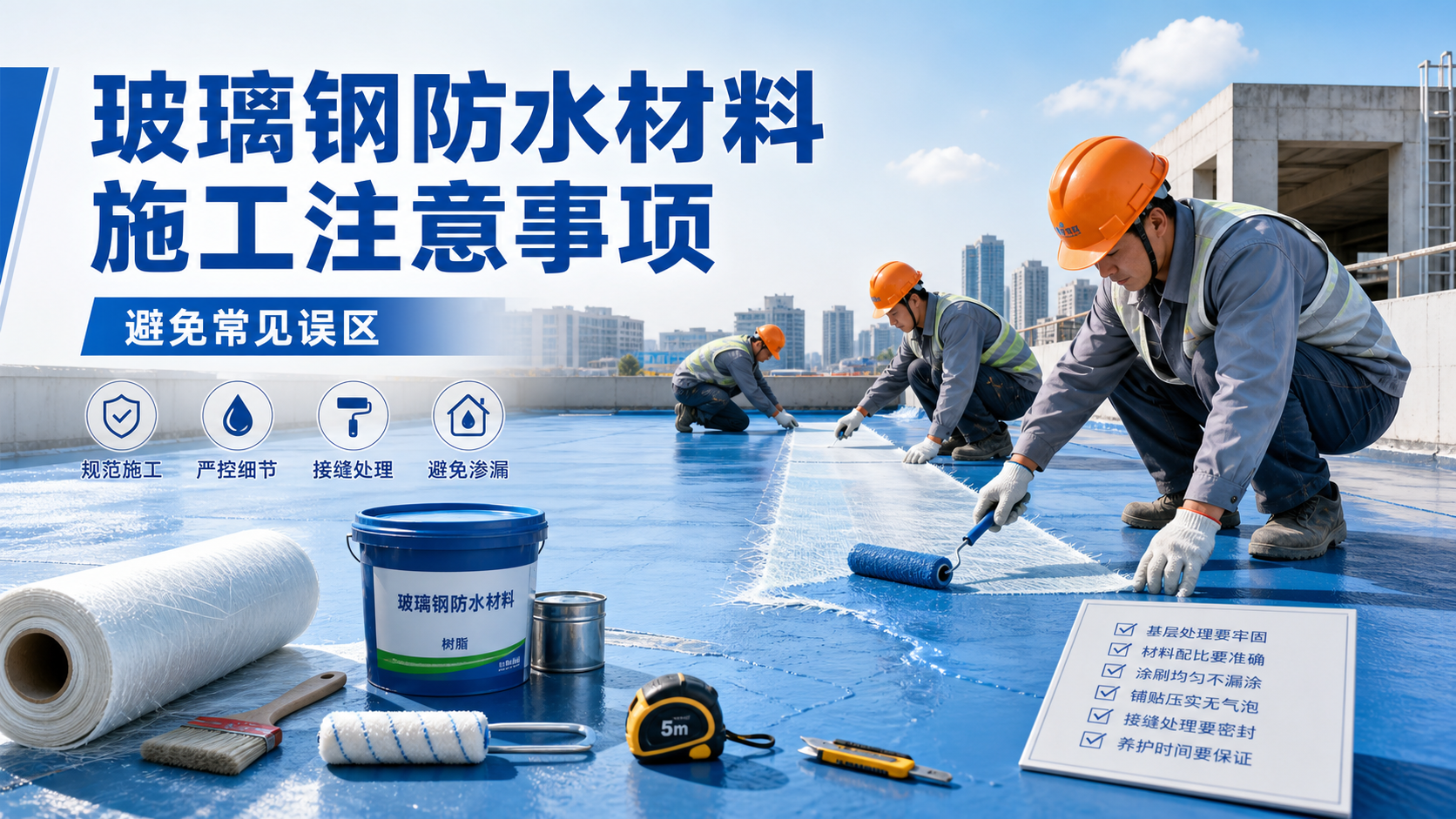 玻璃钢防水材料施工注意事项，避免常见误区 抚州 版